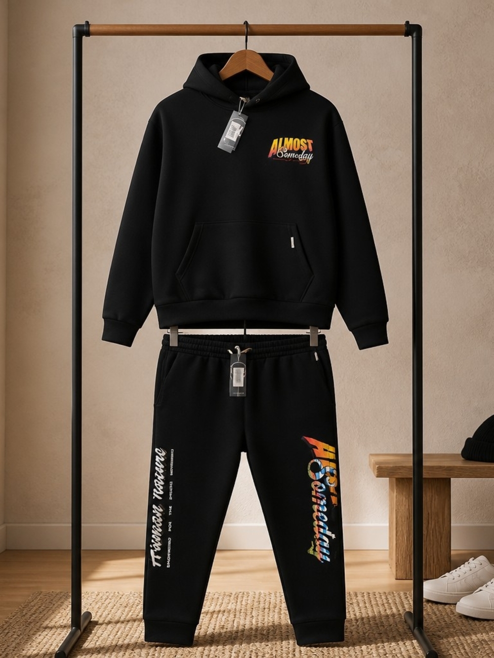 Almost Someday Postcard Set , Sweat Pants,  Hoodie and T-Shirt Included Size 2XL